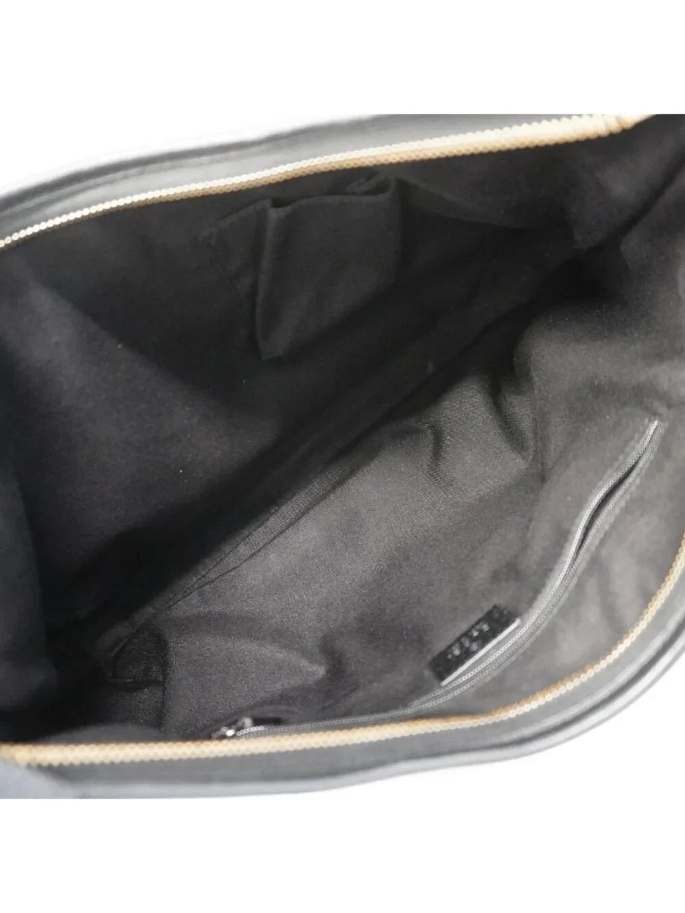 Gucci Shoulder Bag Abbey Leather Black Champagne Gold